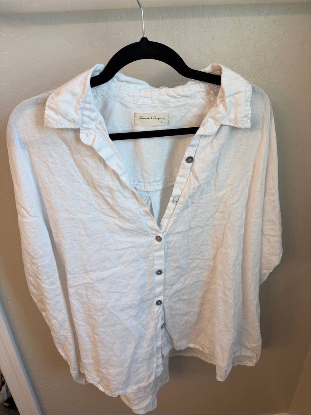 White Button-Down Linen Shirt